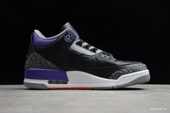 3 Court Black Jordan Purple Air Retro CT8532-050 CT8532-050 1018